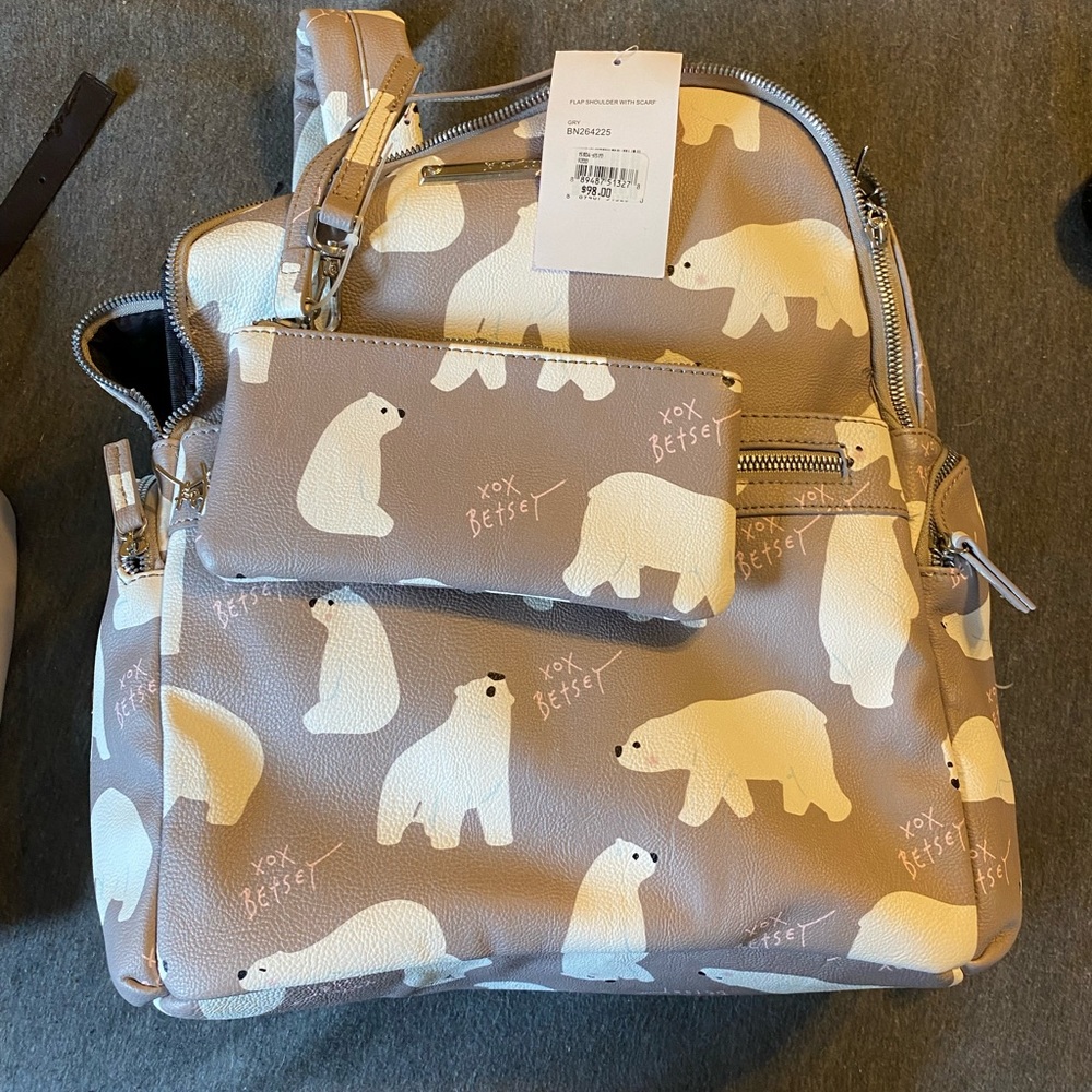 NWT Betsey Johnson Polar Bear Backpack